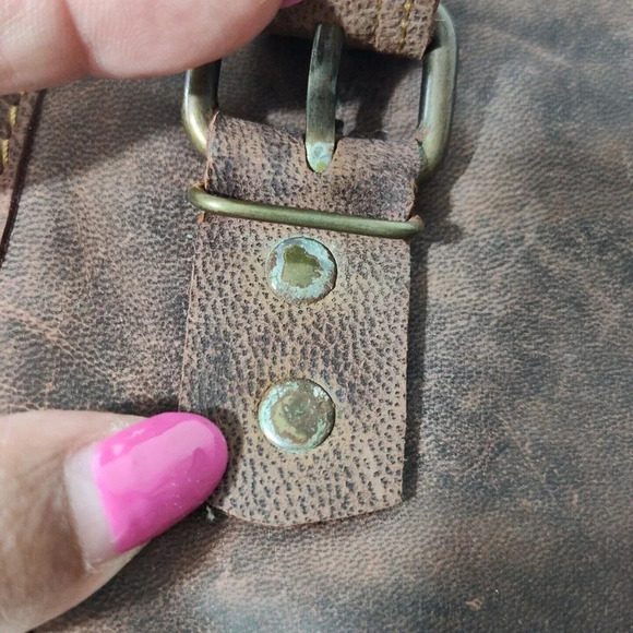 Le Papillon Brown Faux Leather Crossbody Messenger Bag Purse Handbag NEW - Picture 10 of 11